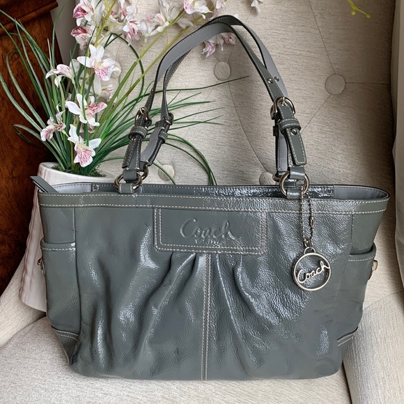 Coach Genuine Leather Handbag in Grey with Dustbag - Picture 1 of 10